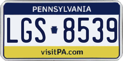 PA license plate LGS8539
