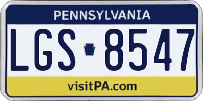 PA license plate LGS8547