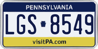 PA license plate LGS8549