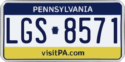 PA license plate LGS8571