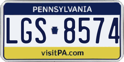 PA license plate LGS8574