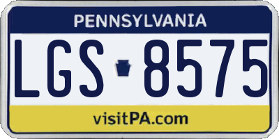 PA license plate LGS8575