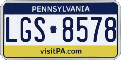 PA license plate LGS8578