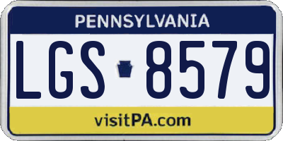 PA license plate LGS8579