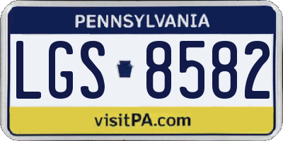 PA license plate LGS8582