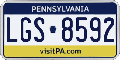 PA license plate LGS8592