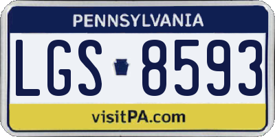 PA license plate LGS8593