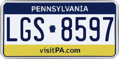 PA license plate LGS8597