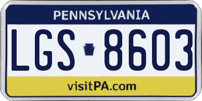 PA license plate LGS8603