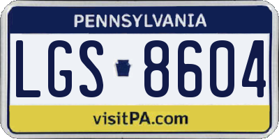 PA license plate LGS8604