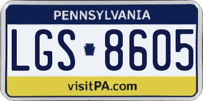 PA license plate LGS8605