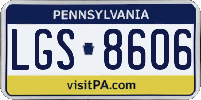 PA license plate LGS8606