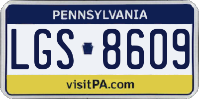 PA license plate LGS8609