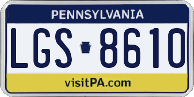 PA license plate LGS8610