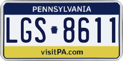 PA license plate LGS8611