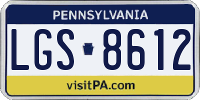 PA license plate LGS8612