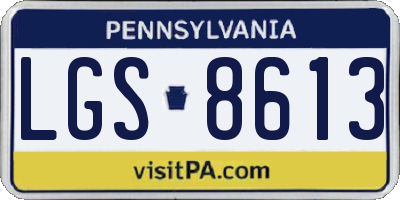 PA license plate LGS8613