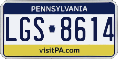 PA license plate LGS8614