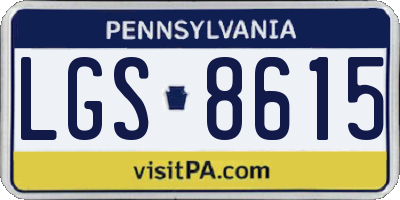 PA license plate LGS8615