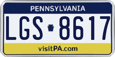 PA license plate LGS8617