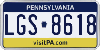 PA license plate LGS8618