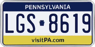 PA license plate LGS8619
