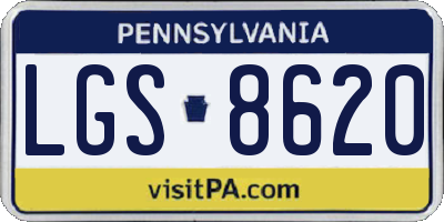PA license plate LGS8620