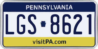 PA license plate LGS8621