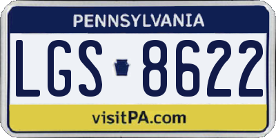 PA license plate LGS8622