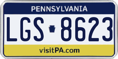 PA license plate LGS8623