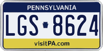 PA license plate LGS8624