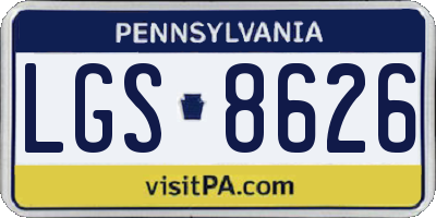 PA license plate LGS8626