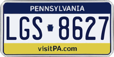 PA license plate LGS8627