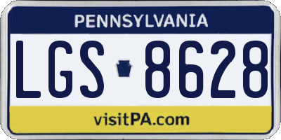 PA license plate LGS8628