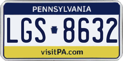 PA license plate LGS8632