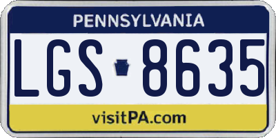 PA license plate LGS8635