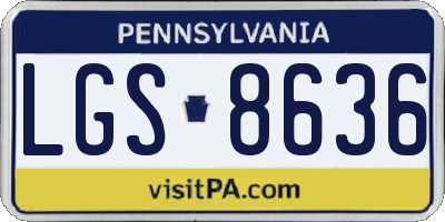 PA license plate LGS8636