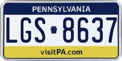PA license plate LGS8637