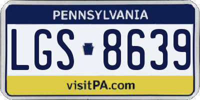 PA license plate LGS8639