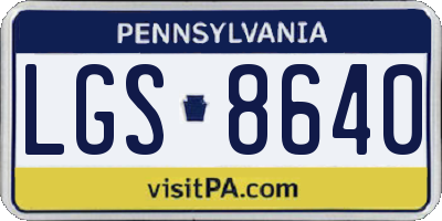 PA license plate LGS8640