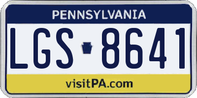 PA license plate LGS8641