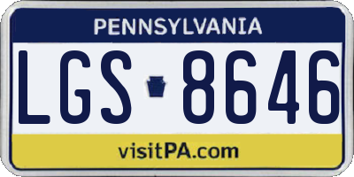 PA license plate LGS8646