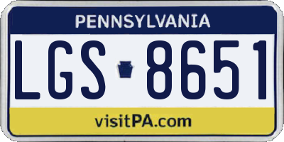 PA license plate LGS8651