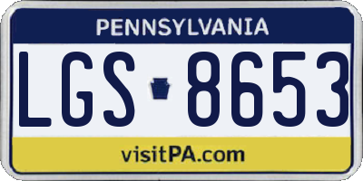 PA license plate LGS8653