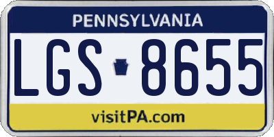 PA license plate LGS8655