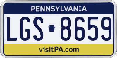 PA license plate LGS8659