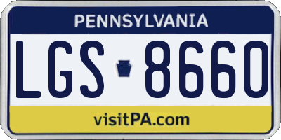 PA license plate LGS8660
