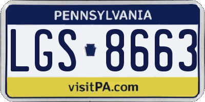 PA license plate LGS8663
