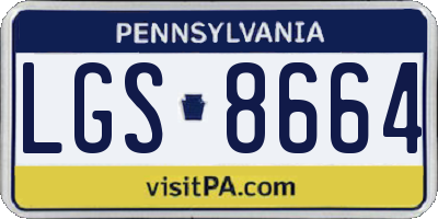 PA license plate LGS8664