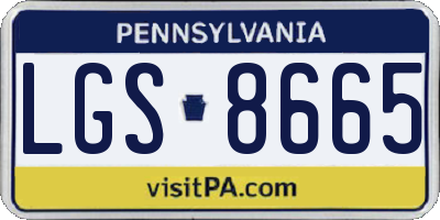 PA license plate LGS8665